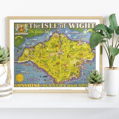 Île de Wight - La carte de l'île Garden Isle - Art Print I