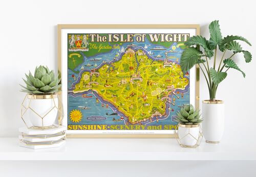 Isle Of Wight - The Garden Isle Island Map - Art Print II