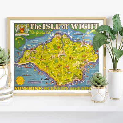 Isola di Wight - Mappa dell'isola del giardino - Stampa d'arte II