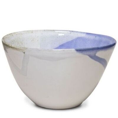 Ciotola per cereali Salty Sea in ceramica dal Portogallo in blu-bianco-grigio