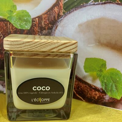 BOUGIE PARFUMEE CIRE 100 % VEGETALE SOJA - 6X6 80 G COCO