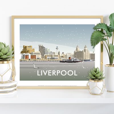 Liverpool vom Künstler Dave Thompson – Premium-Kunstdruck 27,9 x 35,6 cm II