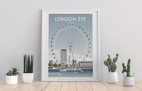 London Eye By Artist Dave Thompson - Premium Art Print II