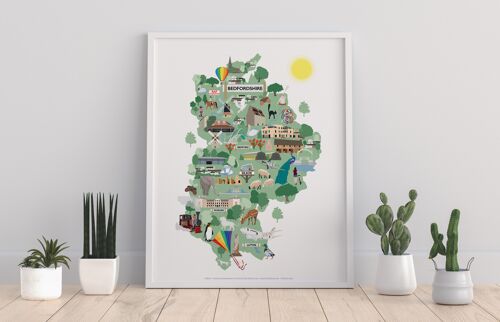 Map Of Bedfordshire By Artist Tabitha Mary - Art Print II