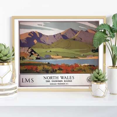 North Wales, The Snowdon Range - 11X14" Premium Art Print I