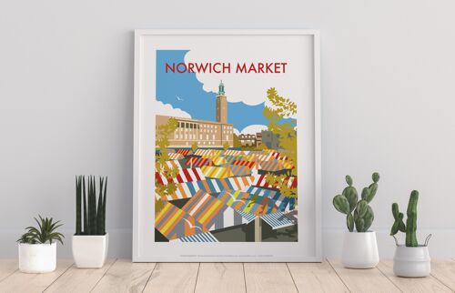 Norwich Market By Artist Dave Thompson - Premium Art Print I