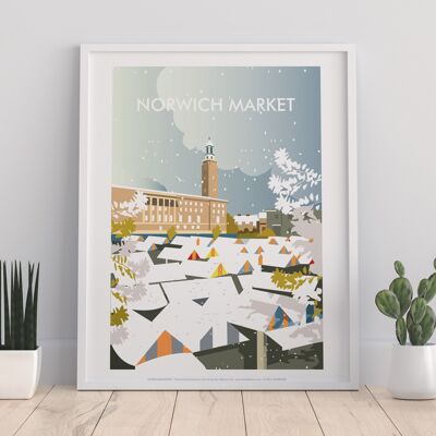 Marché de Norwich par l'artiste Dave Thompson - Premium Art Print II