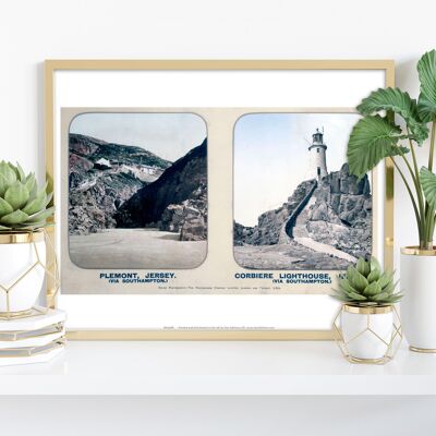 Leuchtturm von Plemont und Corbiere, Jersey – Premium-Kunstdruck II