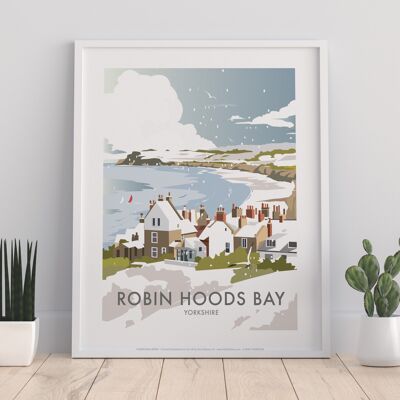 Robin Hoods Bay von Künstler Dave Thompson – Premium Kunstdruck II