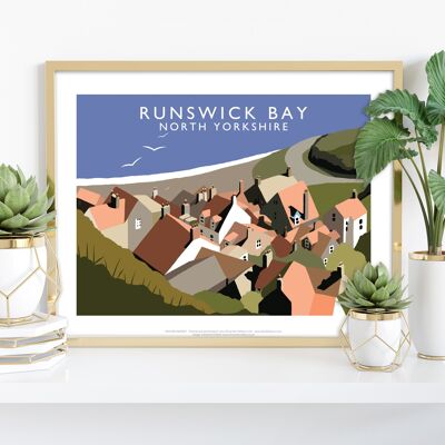 Runswick Bay von Künstler Richard O'Neill – Premium Kunstdruck II
