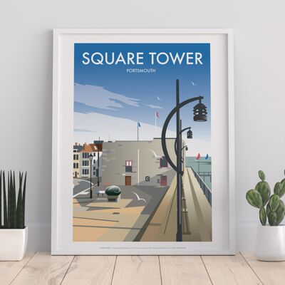 Quadratischer Turm des Künstlers Dave Thompson – Premium-Kunstdruck I