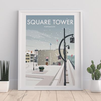 Quadratischer Turm des Künstlers Dave Thompson – Premium-Kunstdruck II
