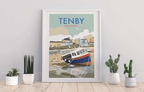 Tenby By Artist Dave Thompson - 11X14” Premium Art Print I