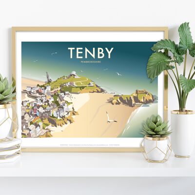 Tenby vom Künstler Dave Thompson – Premium-Kunstdruck 27,9 x 35,6 cm III