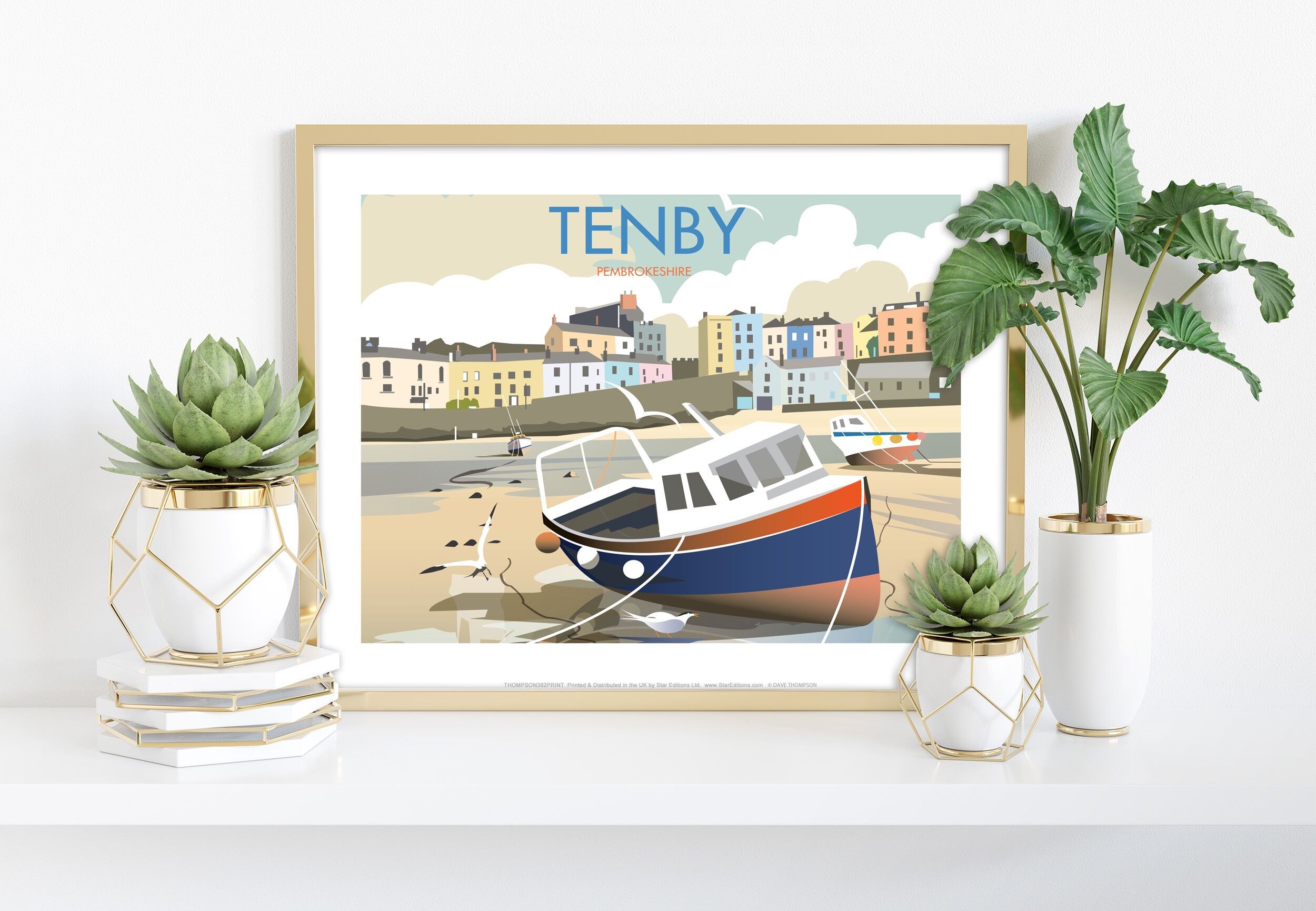 Tenby dell'artista Dave Thompson - 11 x 14" Premium Art Print IV