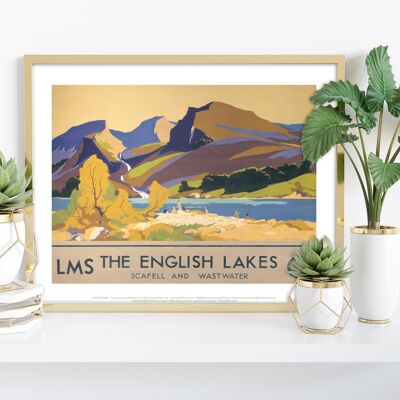 Los lagos ingleses, Scafell y aguas residuales - 11X14" Art Print I