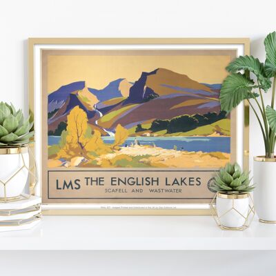 Los lagos ingleses, Scafell y aguas residuales - 11X14" Art Print II