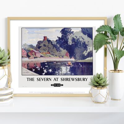 The Severn a Shrewsbury - 11 x 14" Premium Art Print I