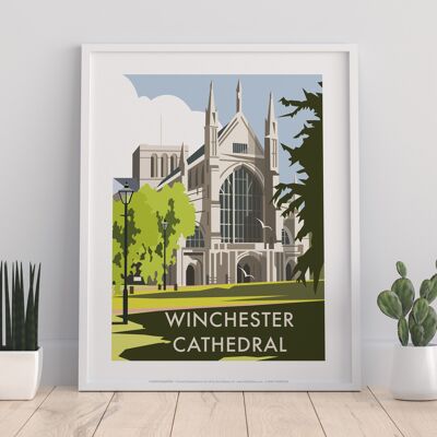 Kathedrale von Winchester vom Künstler Dave Thompson – Kunstdruck I