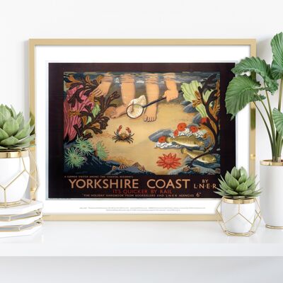 Yorkshire Coast - Visitatore estivo - 11 x 14" Premium Art Print II