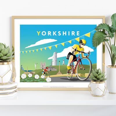 Yorkshire Cycling von Künstler Richard O'Neill - Kunstdruck I