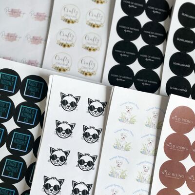 350 Custom Logo Matte Stickers 37mm