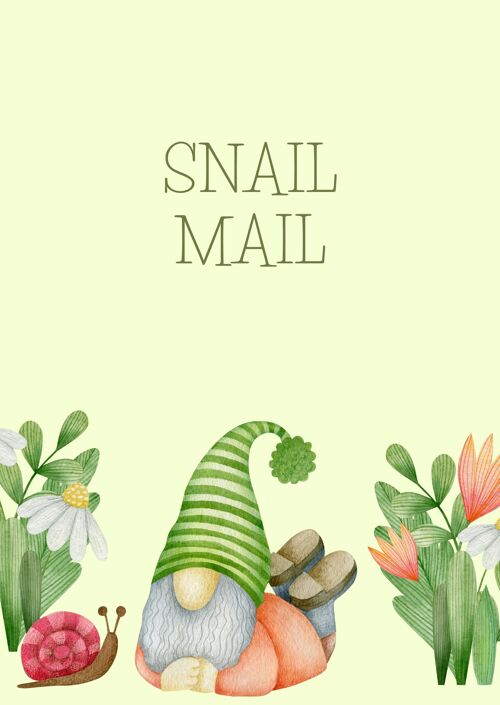 Snail Mail Gnome | Kaart Fripperies