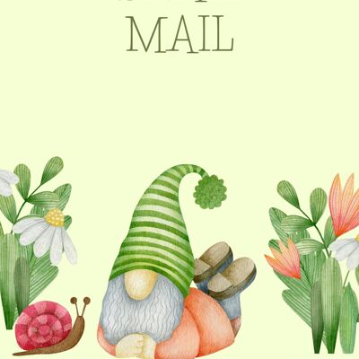 Gnome de courrier d'escargot | Le plan de Friperies