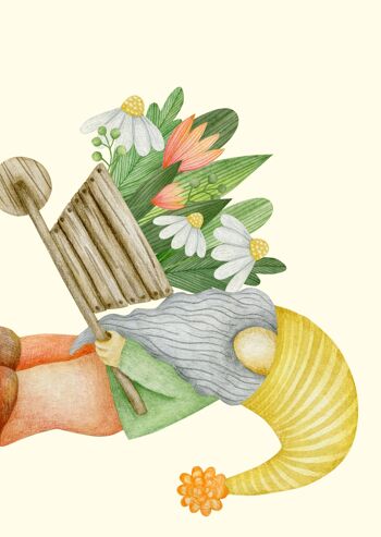 Brouette avec des fleurs Gnome | Le plan de Friperies