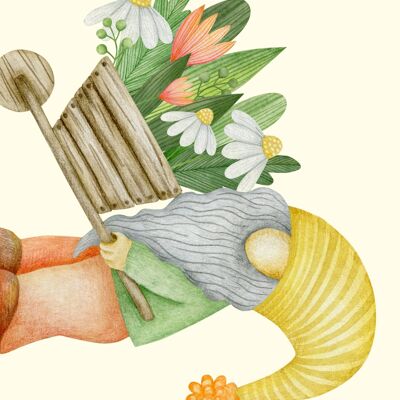 Brouette avec des fleurs Gnome | Le plan de Friperies