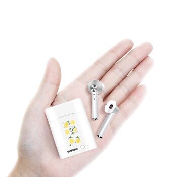 Ecouteurs Sans Fil Bluetooth Argent Citrons 4