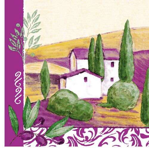 Serviette Provence aus Tissue 33 x 33 cm, 20 Stück