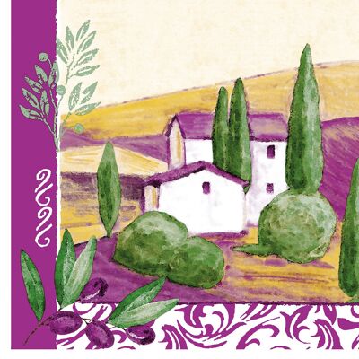 Serviette en tissu Provence 33 x 33 cm, 20 pièces