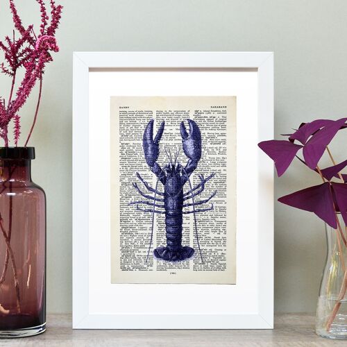 Lobster Vintage Book Page A4 Art Print