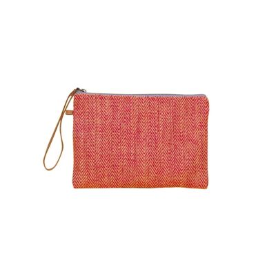 "The Scoop" Clutch - Herringbone Red