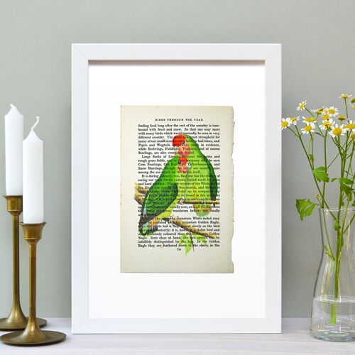 Lovebirds Vintage Book Page A4 Art Print