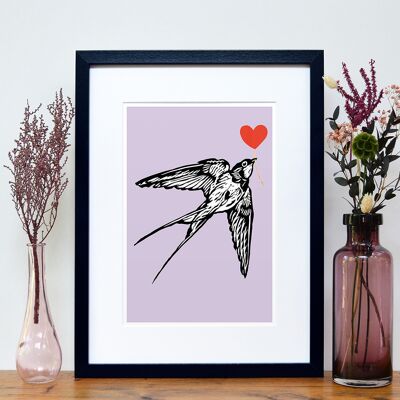 Swallow Feathered Friends A4 Art Print
