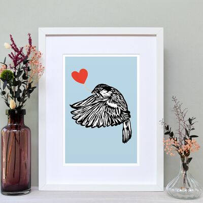 House Sparrow Feathered Friends A4 Art Print
