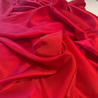 DOUBLURE SATIN VISCOSE ROUGE LUMINEUX - coupon de 1,3 mètres