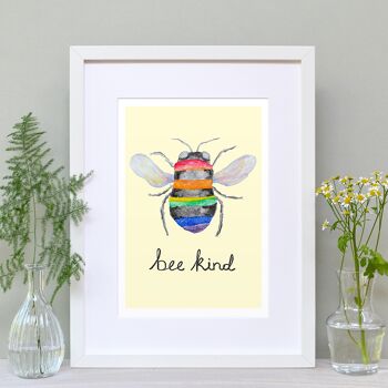 Bee Kind A4 Art Print 1