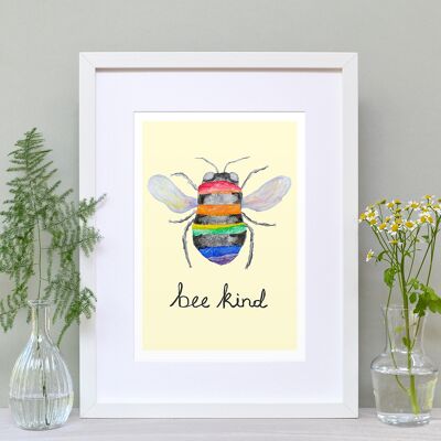 Bee Kind A4 Kunstdruck