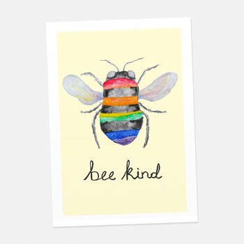 Bee Kind A4 Art Print 2