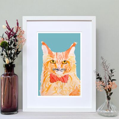 Classy Cat A4 Art Print
