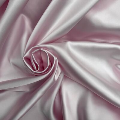SATIN DUCHESSE EXTENSIBLE ROSE JOLI PÂLE laize de 135cm - coupon de tissu de 3 mètres