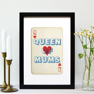 Queen Of Mums A4 impresión de naipes