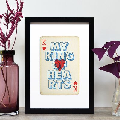 Stampa di carte da gioco My King Of Hearts A4