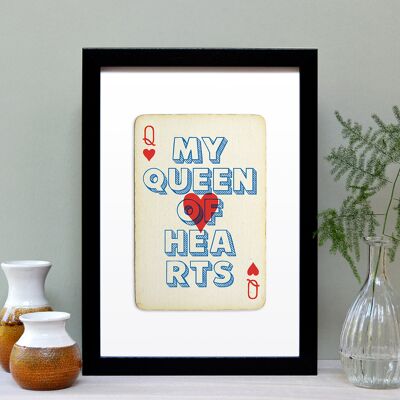 Meine Königin der Herzen A4 Spielkarten-Druck