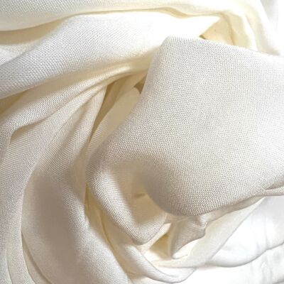 VOILE VISCOSE BLANC CASSÉ 100% VISCOSE - coupon de 3 mètres