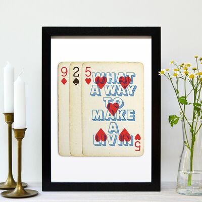 9 to 5 A4 Playing Card Print