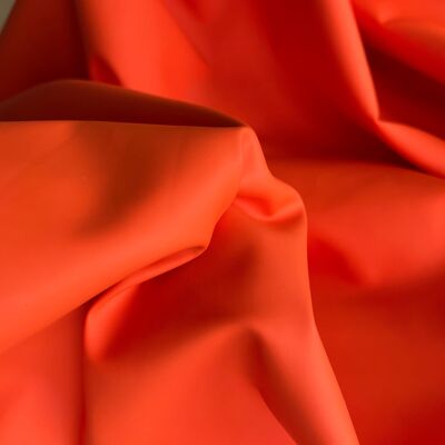 GABARDINE ENDUITE VINYLE ORANGE - coupon de tissu de 3 mètres